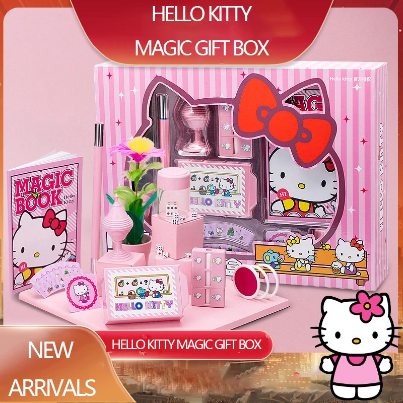 

Кавайный Sanrio, набор реквизита Hello Kitty Magic, аниме фигурка, детская игрушка для макросъемки, персональные креативные подарки для девочек на день рождения