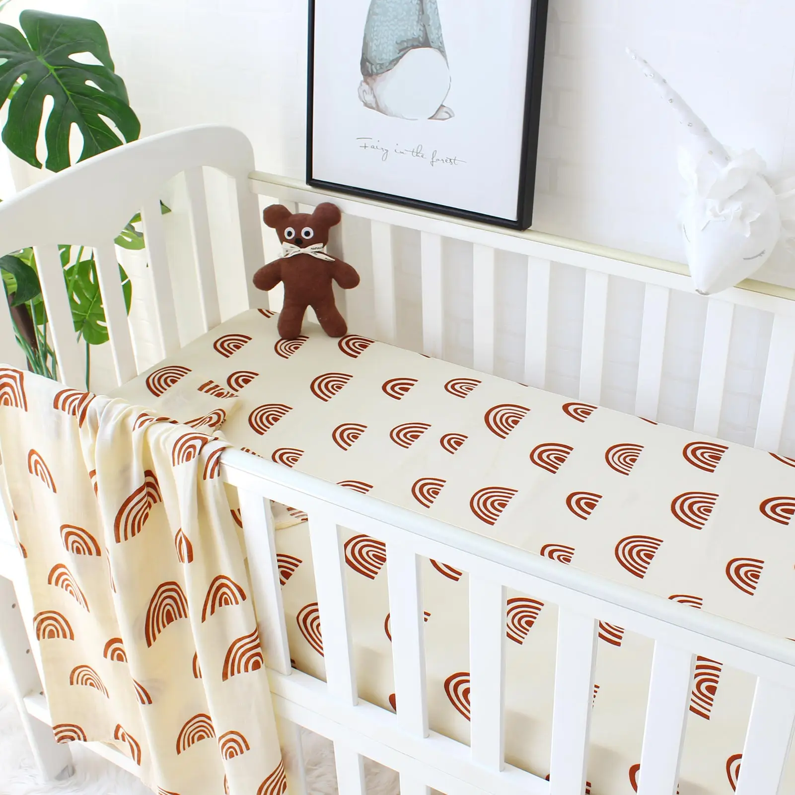 2pcs/Set Baby Bed Fitted Sheet Cotton Baby Blankets Newborn Bed Sheet Toddler Bedding Sabanas Bebe