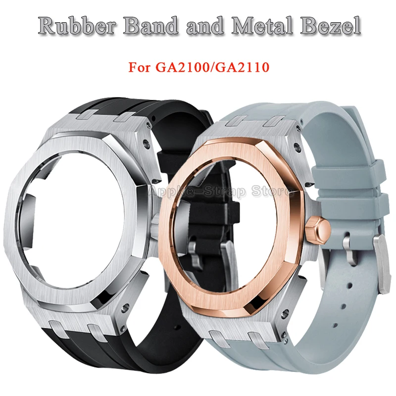 

Набор для наручных часов Casioak GA2110, комплект из резиновой ленты с металлической рамкой 4-го поколения для мужчин и женщин