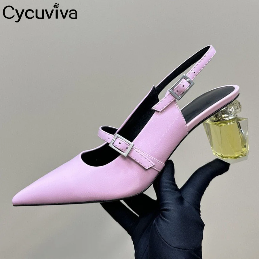 Новые летние брендовые туфли на высоком каблуке женские кожаные модельные с