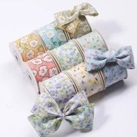 10 yards double sided pastoral small floral printed ribbon diy bow hairpin hair tie gift wrap with drawstring