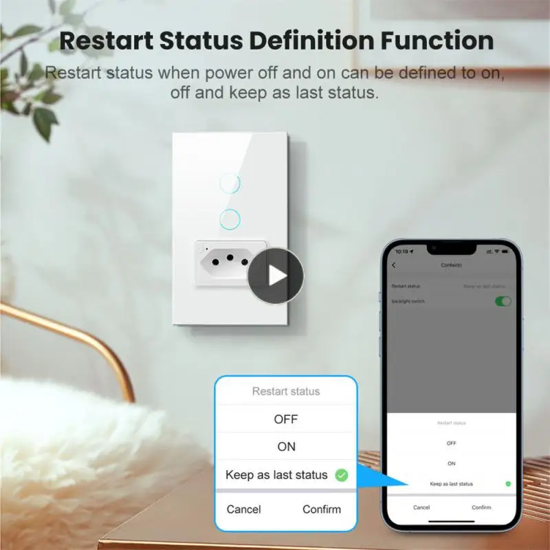 

Настенный выключатель Zigbee, умный выключатель и розетка стандарта Бразилия, работает с Alexa Google Home