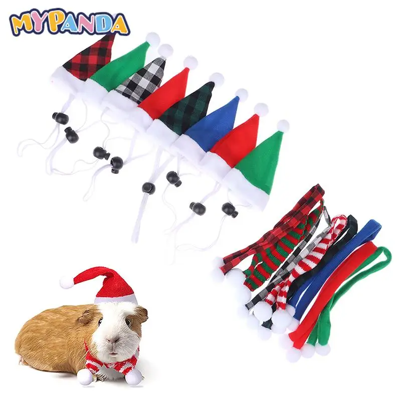 

1PC Mini Christmas Cap Hat Scarf Doll Headwear Dollhouse Christmas New Year Home Decor Wine Bottle Decor Small Pet Caps Costume