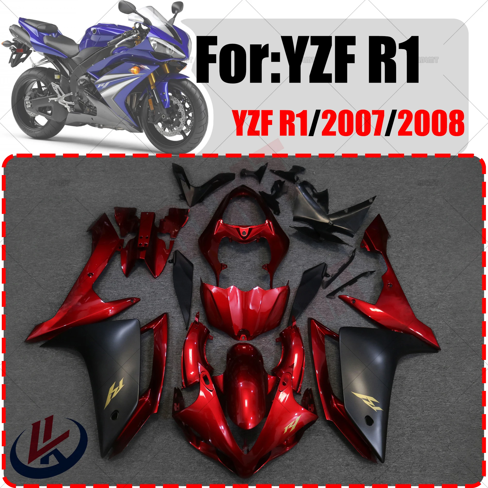 

For YAMAHA YZFR1 2007 - 2008 ABS Motorcycle full Fairing Kit Fit For YFZ-R1 2007 2008 YZF R1 2007 2008 Bodywork Fairings