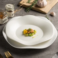 white ceramic plum plate irregular western food steak salad plate 11 inches home fruit dessert breakfast dish kitchen tableware