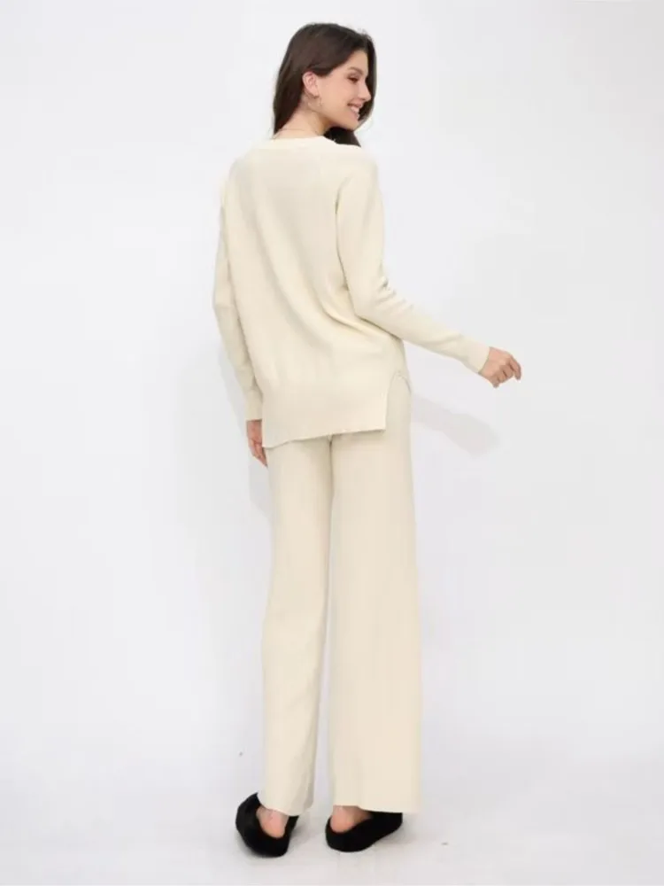 Вязаный осенний комплект из двух предметов женский повседневный пуловер Modis