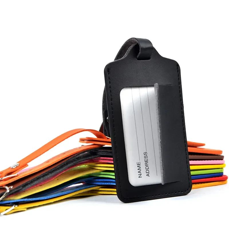 Letter Straps Travel Identifier PU Leather Checked Boarding Portable Label ID Fashion Address Baggage Luggage Tag