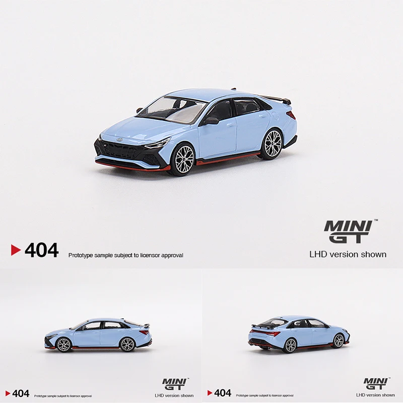 

MINI GT 1:64 Elantra N Performance Blue Коллекционная модель автомобиля из сплава, миниатюрные игрушки для машинок 404 в наличии