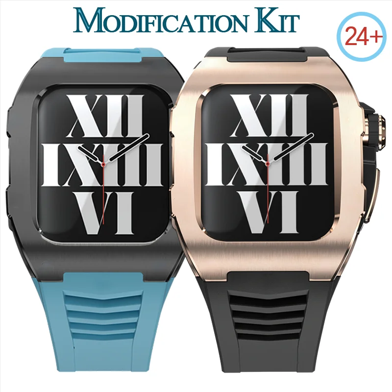

45MM Luxury Modification Kit Mod Metal Frame Bezel for Apple Watch Band Case 7 6 5 4 3 44mm 45mm Watchband Strap for IWatch Se