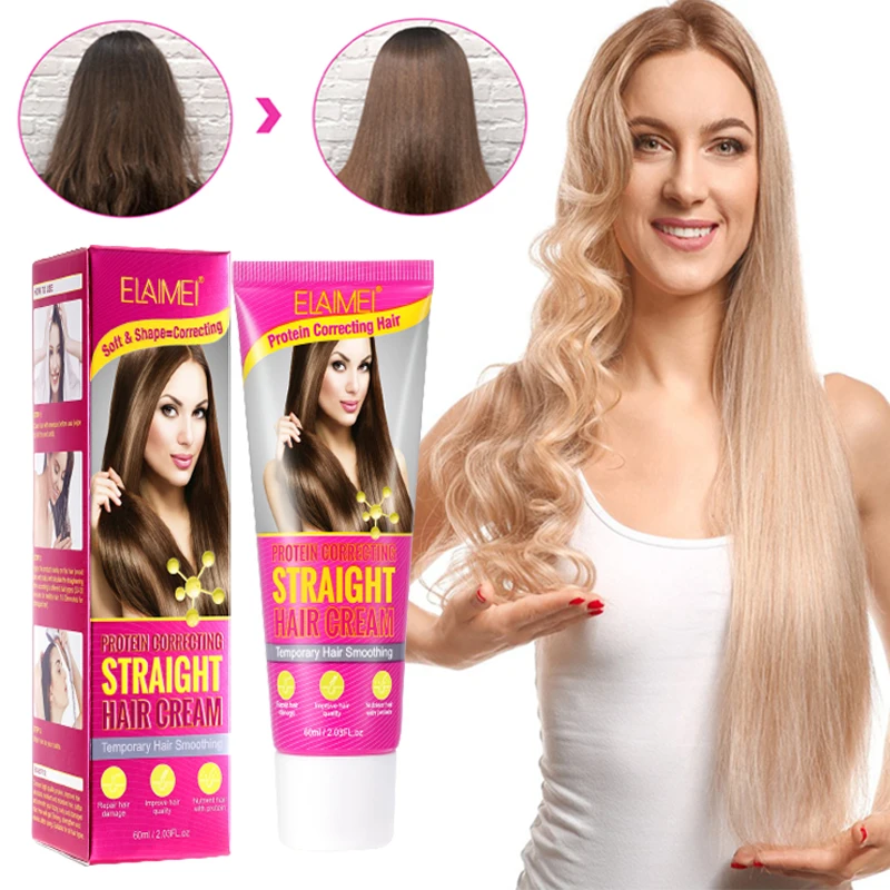 Keratin Hair Straightening Cream Professional Repair Damaged Treatment Faster Smoothing Curly Care Protein Correction Serum 60ML