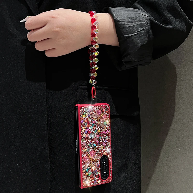 Для Samsung Galaxy Z Fold 3 4 5 6 роскошный милый женский чехол с бриллиантами камнем