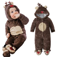 christmas baby rompers baby hooded clothes festival party elk shape newborn jumpsuit for autumn winter kids infant clothing