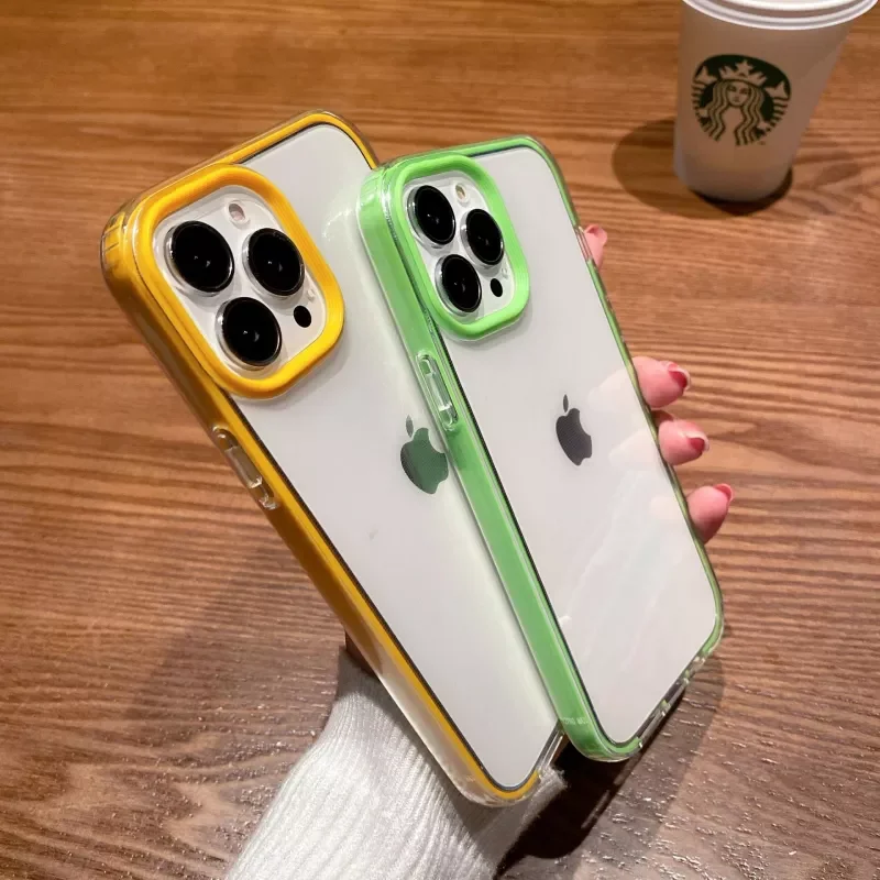 

3 in 1 Border Phone Case for iPhone 13 12 11 Pro Max Case for XSMAX XR 7 8 P G Shockproof Luxury Transparent Protective Shell
