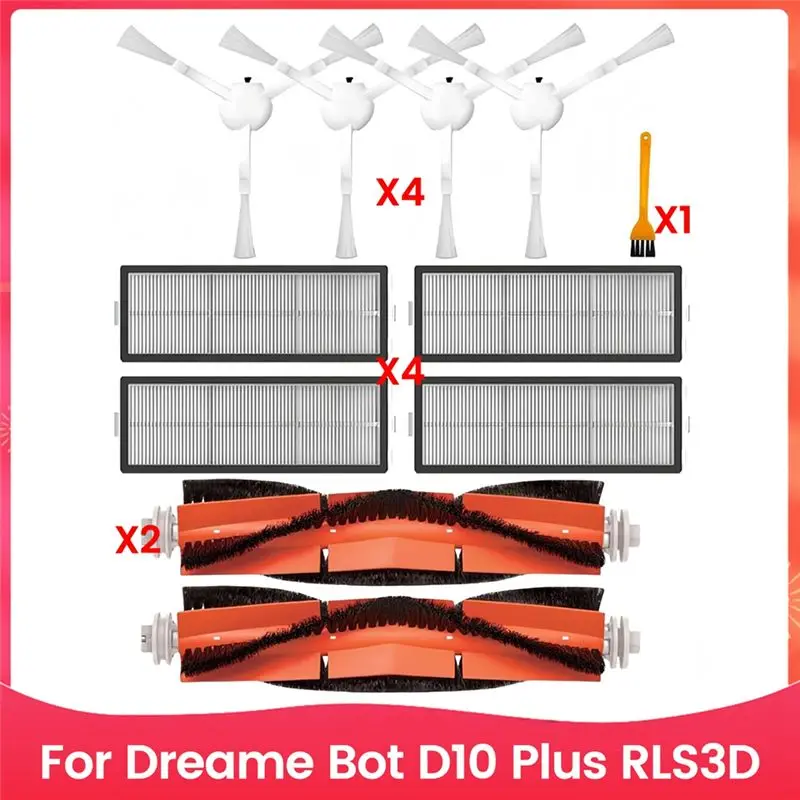 Фото Комплект аксессуаров PZHI для робота-пылесоса Dreame Bot D10 Plus RLS3D: основная и боковые щетки, HEPA-фильтр, запасные части №1
