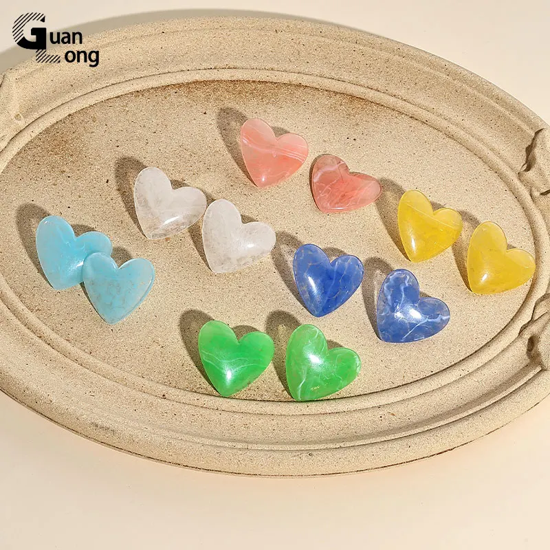 6 пар модных больших красочных сережек-гвоздиков GuanLong для женщин Простые серьги в