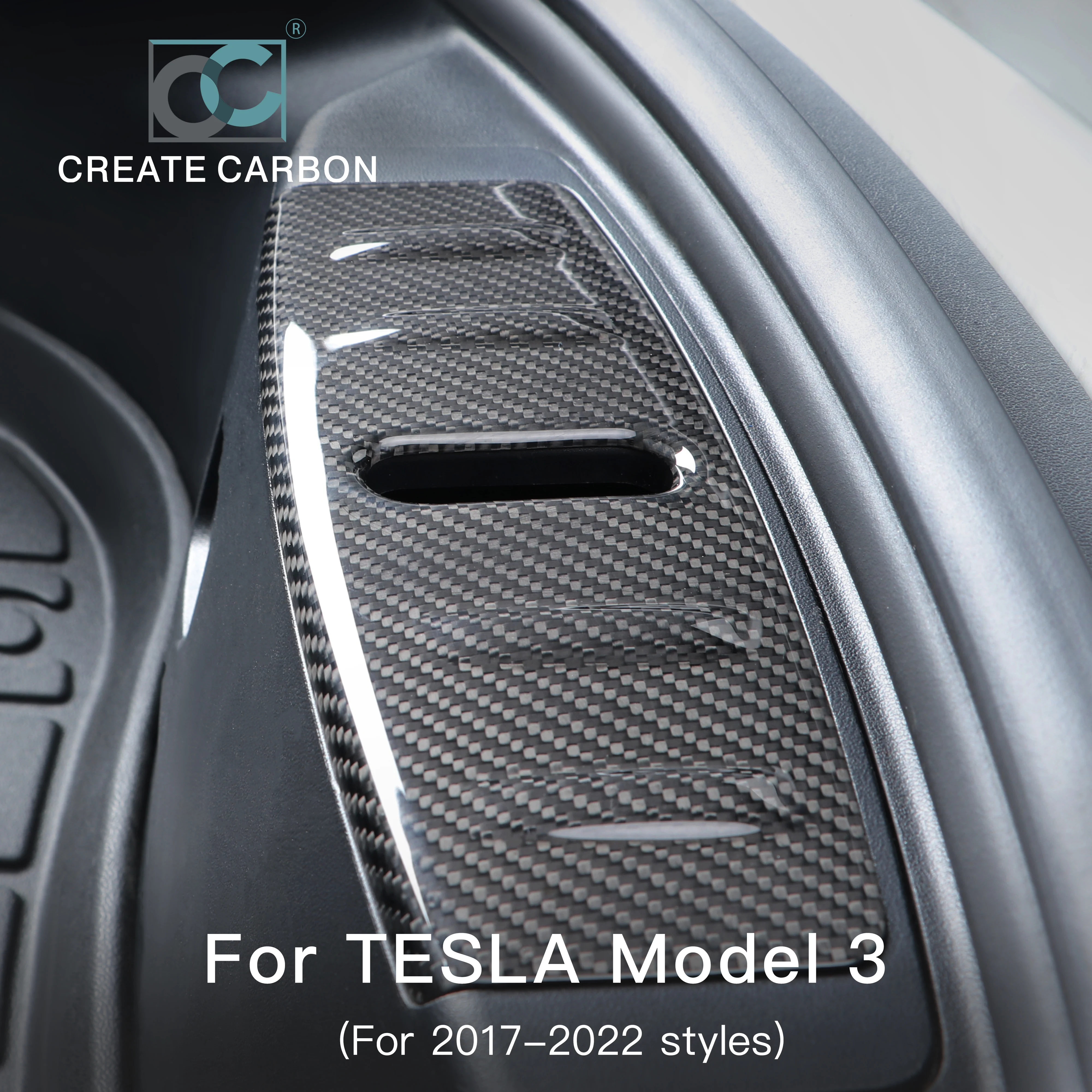 Carbon Fibre Front Boot Bumper Portector For Tesla Model 3  Front Trunk Hood Lock Cover Protect Strip Trim