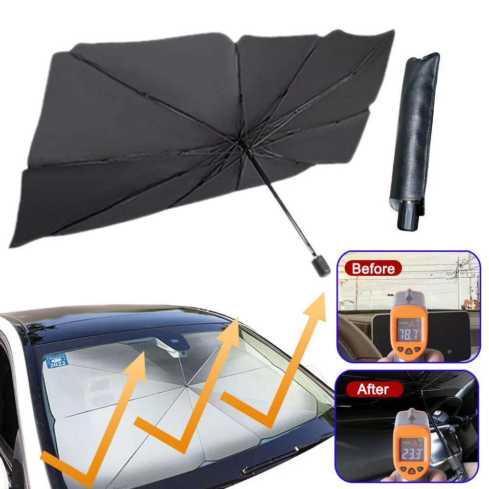 

Foldable Car Windshield Sun Shade Umbrella UV Protection Heat Insulation Parasol Auto Front Window Cover Interior Protector