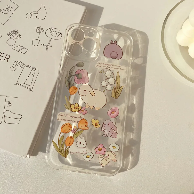 

Small Fresh Rabbit Iphone12 Xs Apple Mobile Phone Case 13promax Silicone Protective Cover For11 Anti-drop Smartphone Accessories