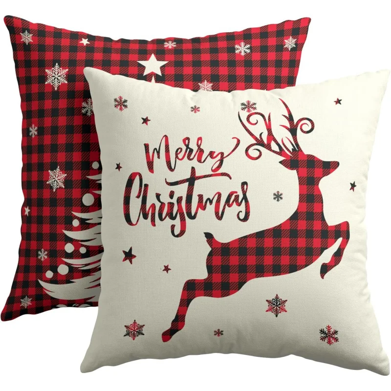 Набор наволочек с рождественскими елками из 2-х рождественских рогов лося оленя