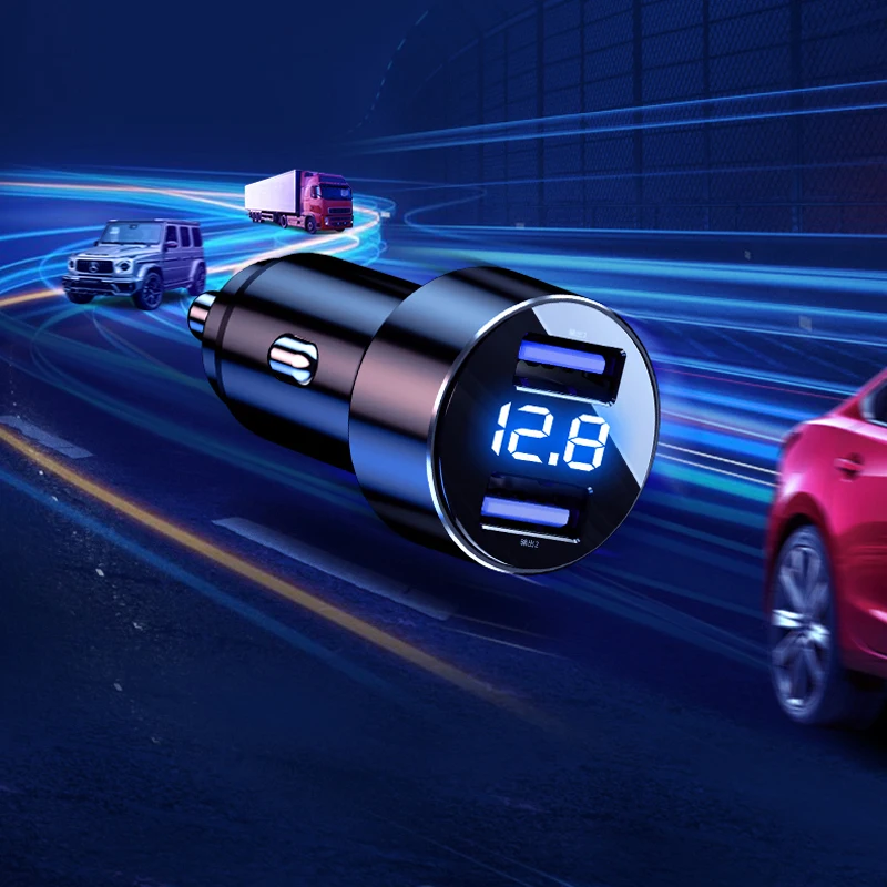 

2 Ports USB Quick Car Charger Universal Fast Charging Auto Adapter Cigarette Lighter Socket Splitter For iPhone 14 Xiaomi Huawei