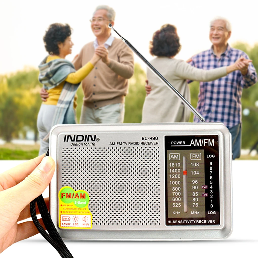 

AM Radio with Telescopic Antenna 76-108MHz Household Broadcast Music Player Radios Travel Elderly Audio Receiver