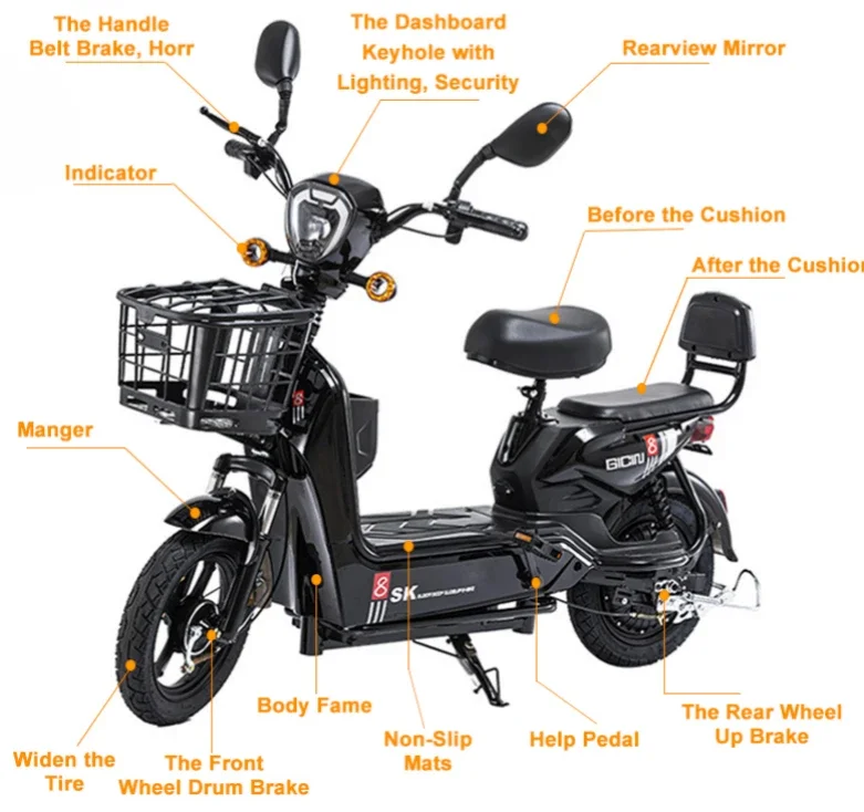 Электрический велосипед для взрослых 48 В 350 Вт умный городской электронный с