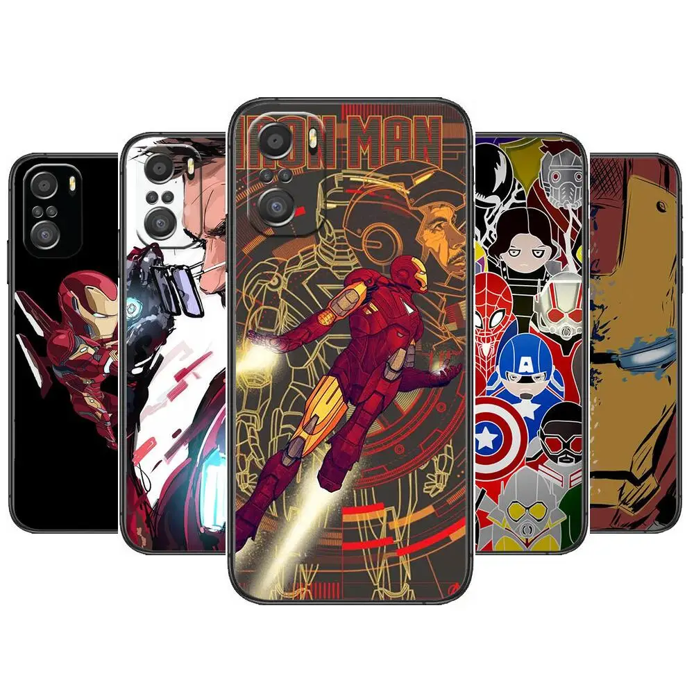 

Marvel Iron Man For Xiaomi Redmi Note 10S 10 9T 9S 9 8T 8 7S 7 6 5A 5 Pro Max Soft Black Phone Case