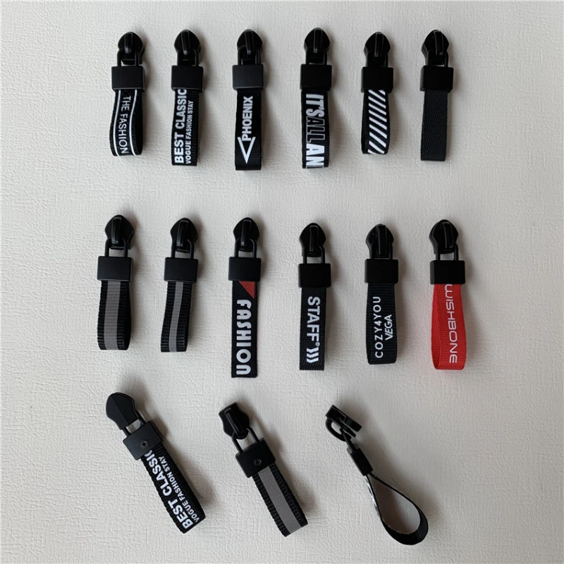 10 шт. 5 # ленточный шнур съемник молнии для нейлоновой ленты печатная бирка