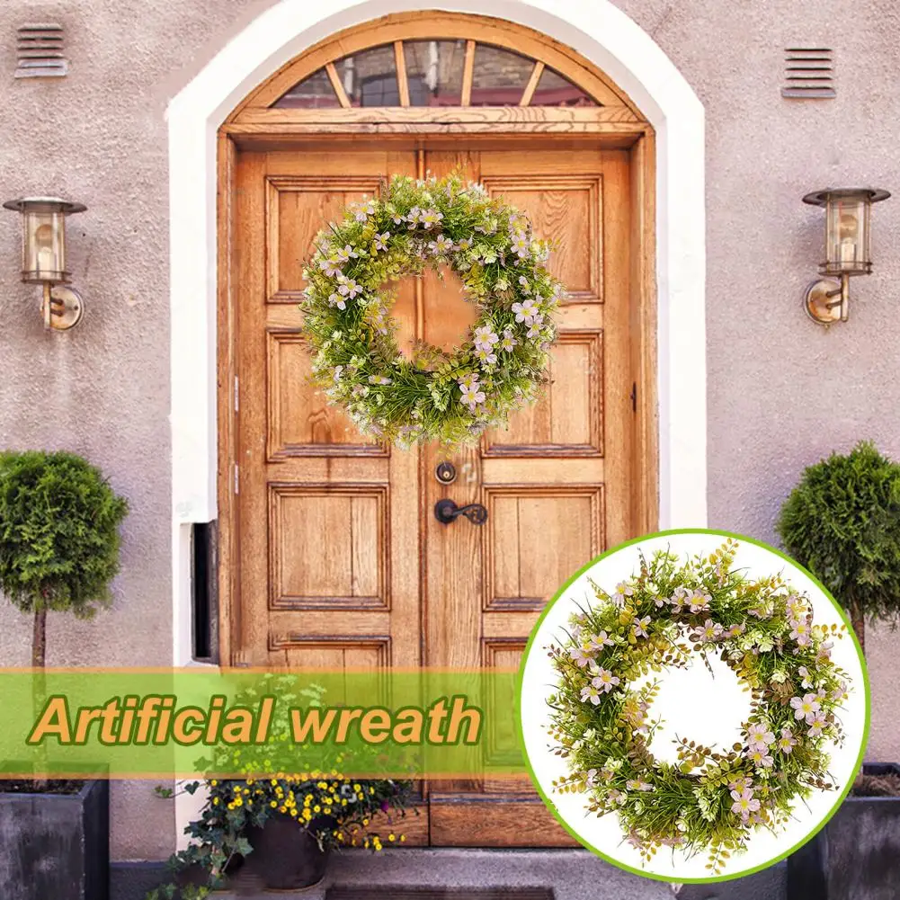 

Front Door Wreath Fashion Realistic Looking Plastic Spring Front Door Welcome Sign Simulation Garland Household Supply