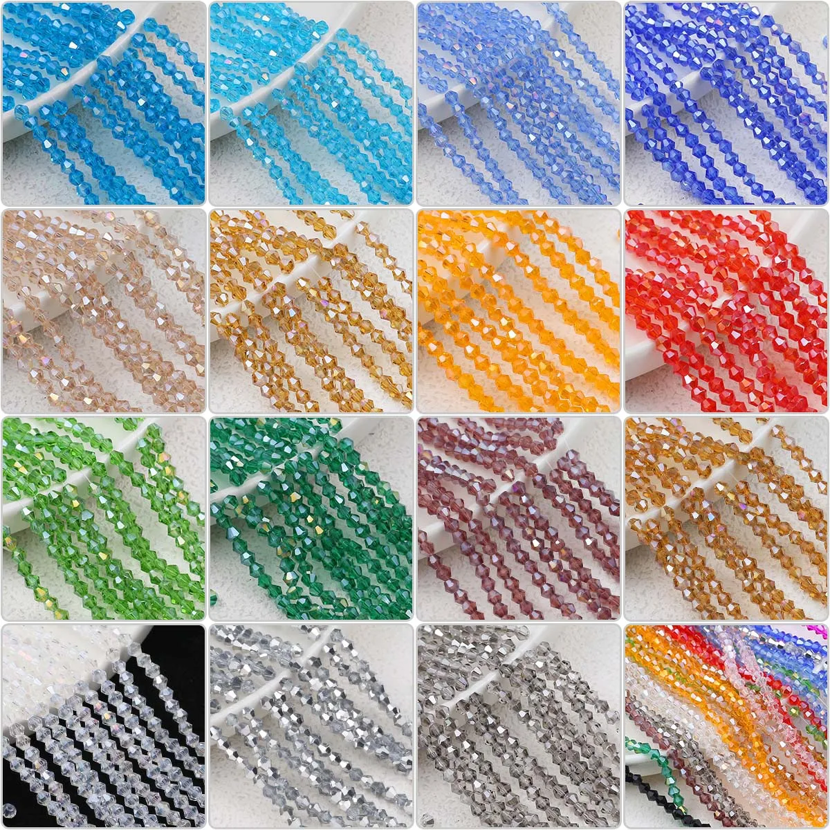 Стеклянные биконусные Австрийские граненые кристаллы незакрепленные бусины для