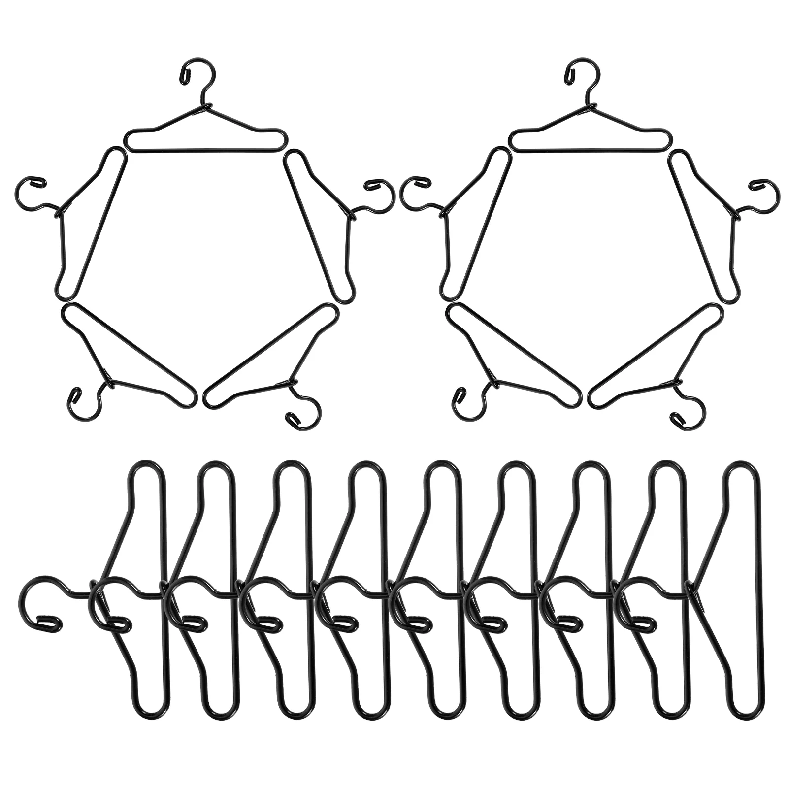 

20pcs Mini Hangers Miniature Hanger Clothes Hanger Miniature Metal Hanger Mini House Decor