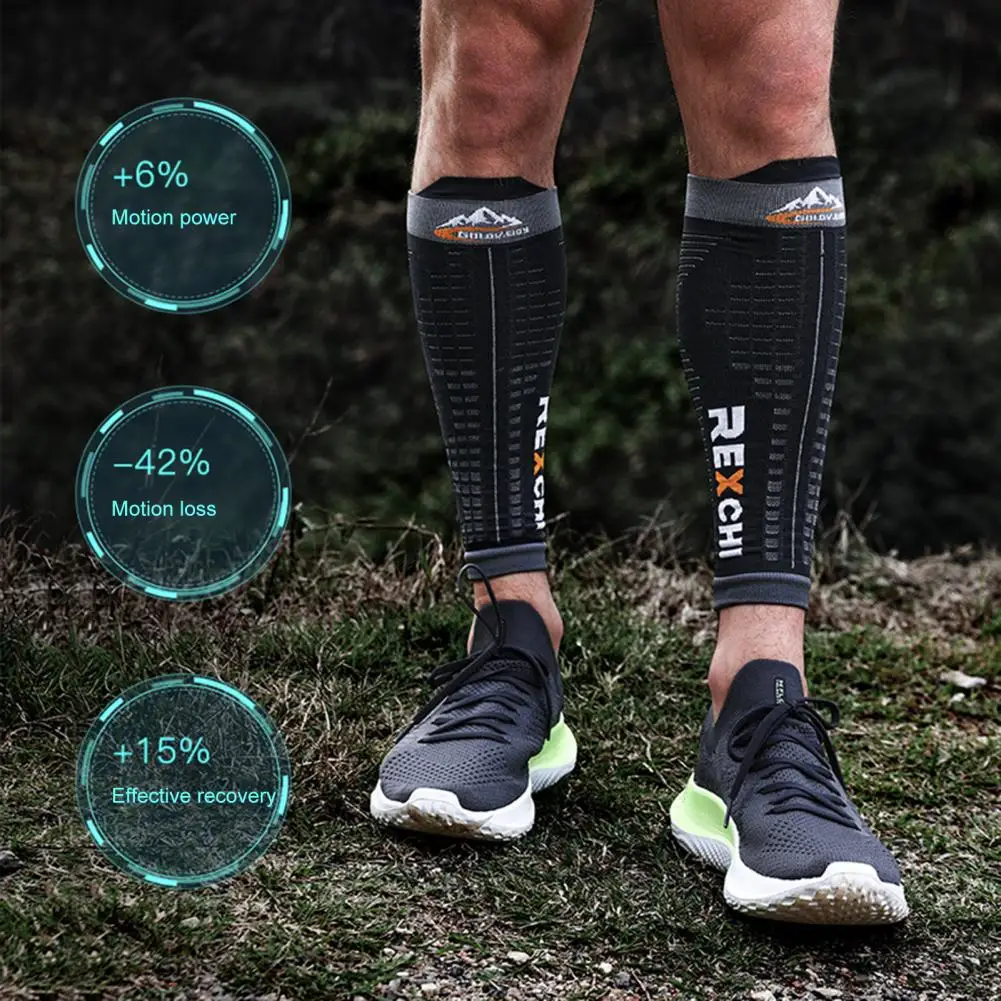 

Sports Leg Sleeves 1 Pair Washable 360 Degree Gradient Compression Wicking Cycling Sweat-absorbing Leg Sleeves Outdoor Sports