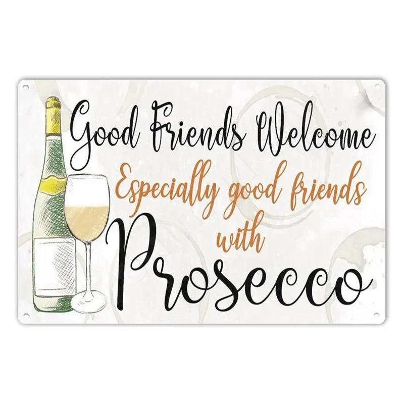 Винтажный постер Prosecco коктейли металлические жестяные вывески украшение для