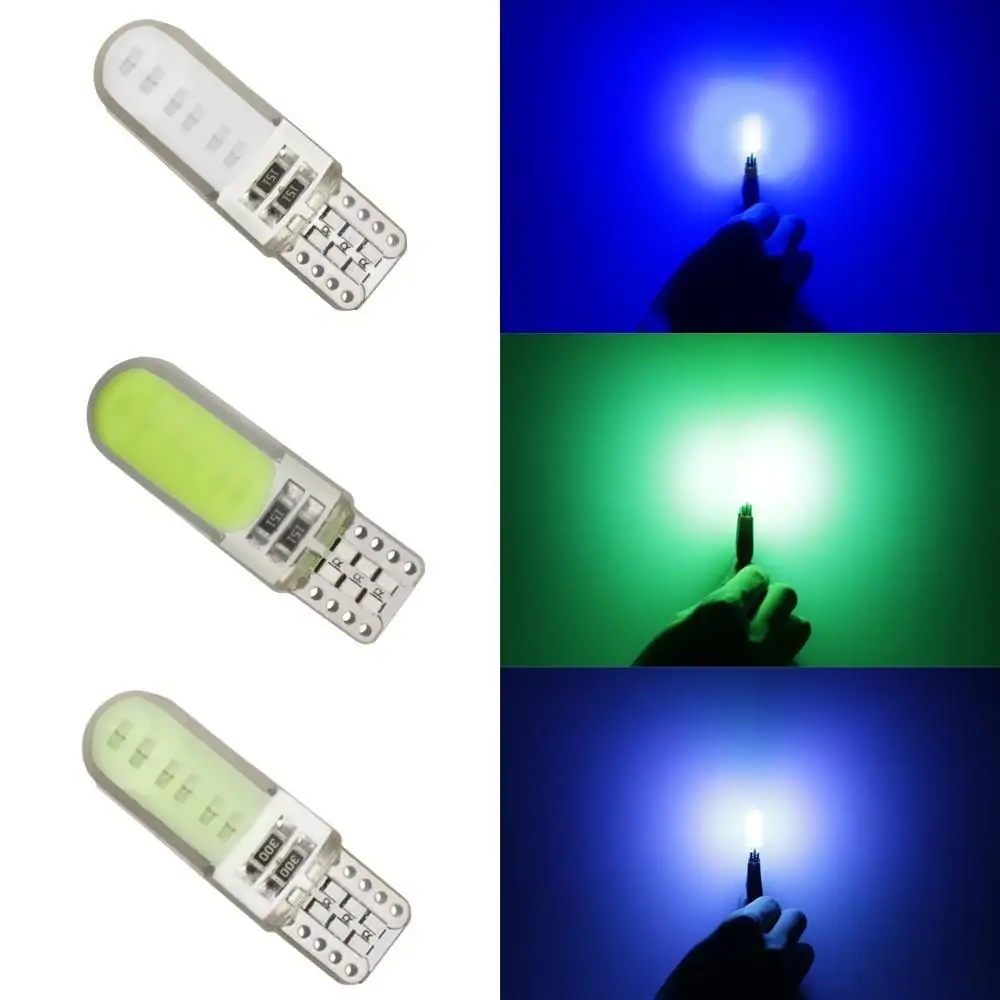 

New Silicone Crystal T10 COB LED Width Lamp W5W 168 194 Car Side Wedge Reading Lamp License Plate Light Car Interior Light TSLM1