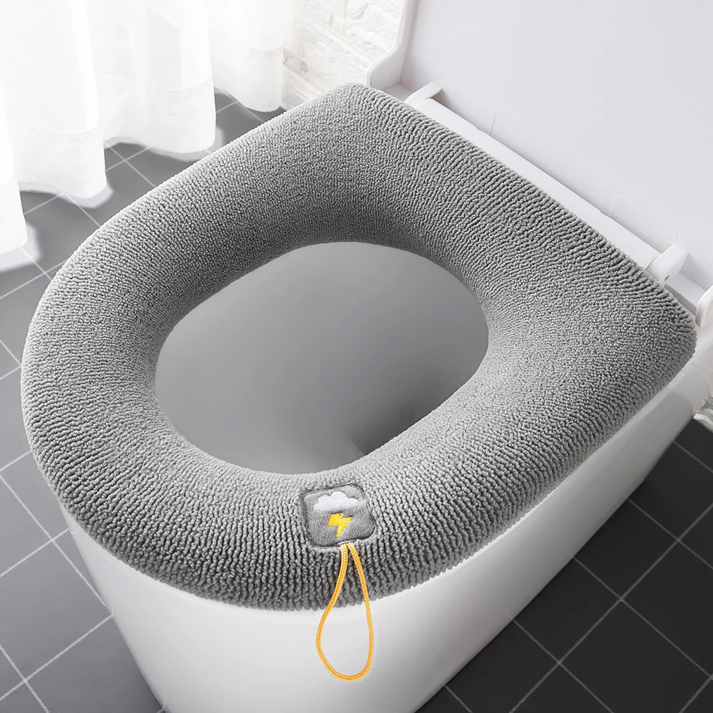 Cushion Four Seasons Thickened Toilet Cover Knitted Toilet S