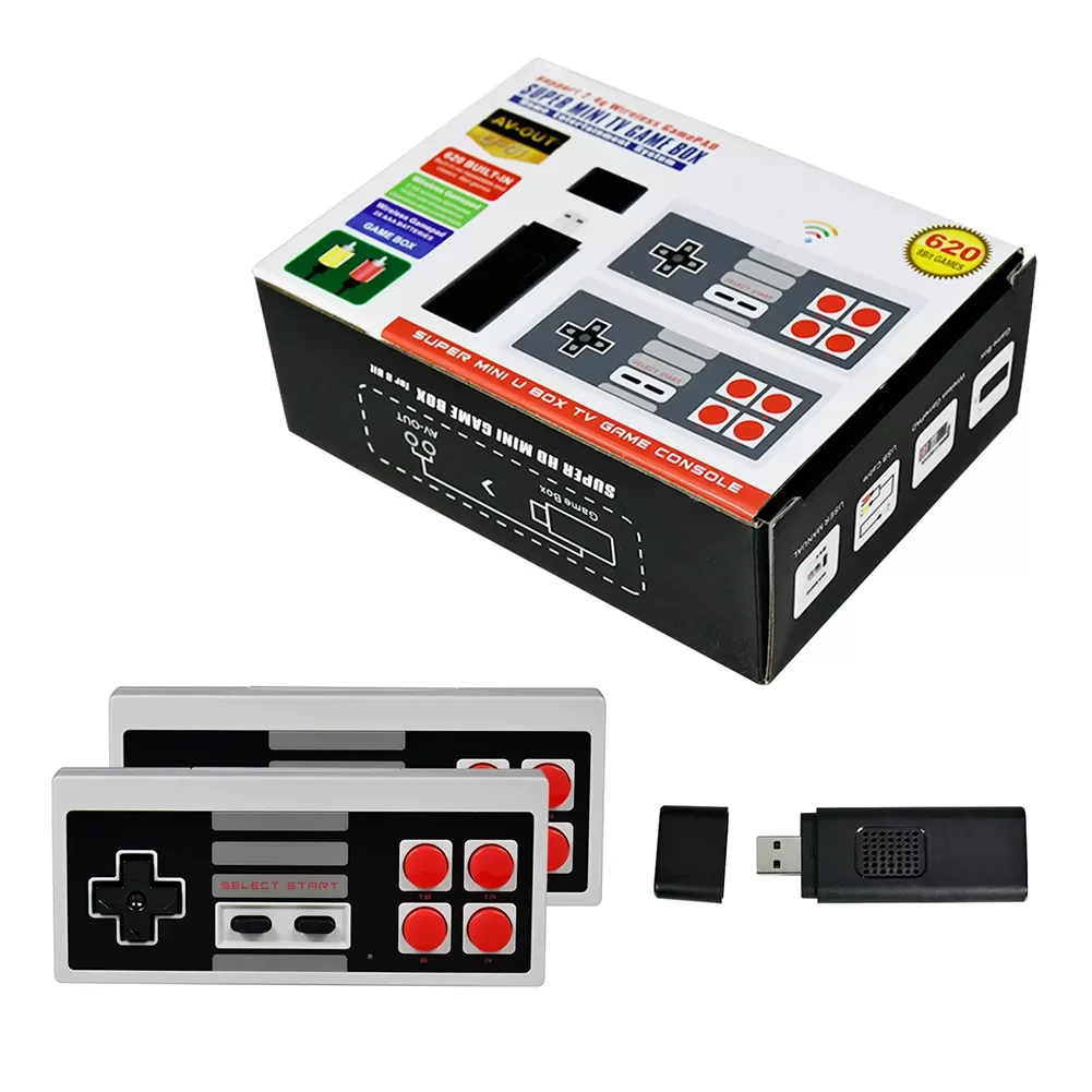 

Powkiddy PK02 Video Game Console Built in 620 Classic Games USB TV Game Console Stick Retro 8 Bit Player Wireless Controller