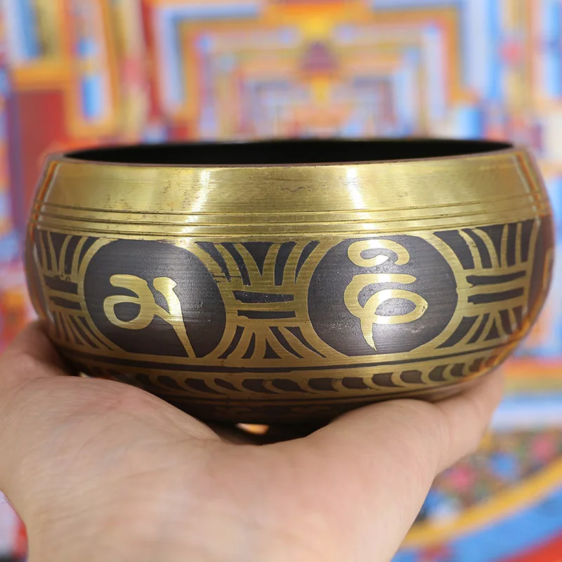 Nepalese Hand Held Singing Bowl Meditation Tool Vintage Brass Singing Bowl Sound Healing Instrument Klangschale Music Instrument enlarge