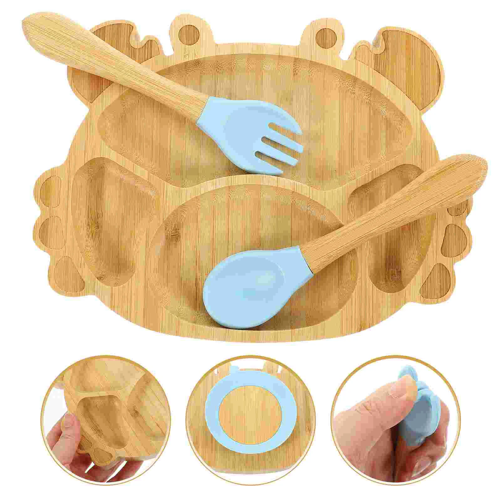 Бамбуковая посуда костюмы для детей ложка вилка силикагель малышей детские