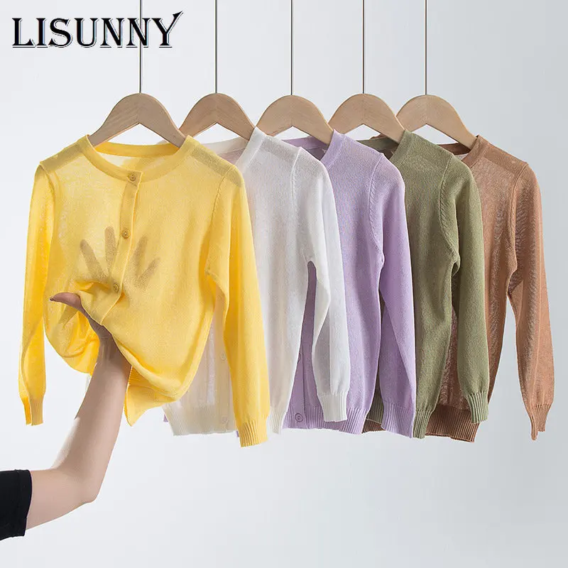 

Summer Sunscreen Shirt Children Baby Girls Clothes Air Conditioning Sweater Thin Cardigan Striped Kids Sunscreen Knit Coat 1-9y