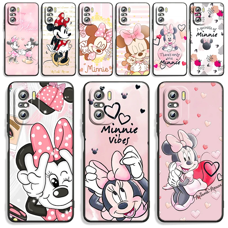 

Pink Minnie mouse Cartoon Cute Phone Case For Xiaomi Redmi Note 11E 11S 11 11T 10 10S 9 9T 9S 8 8T Pro Plus 5G 7 5 Black TPU