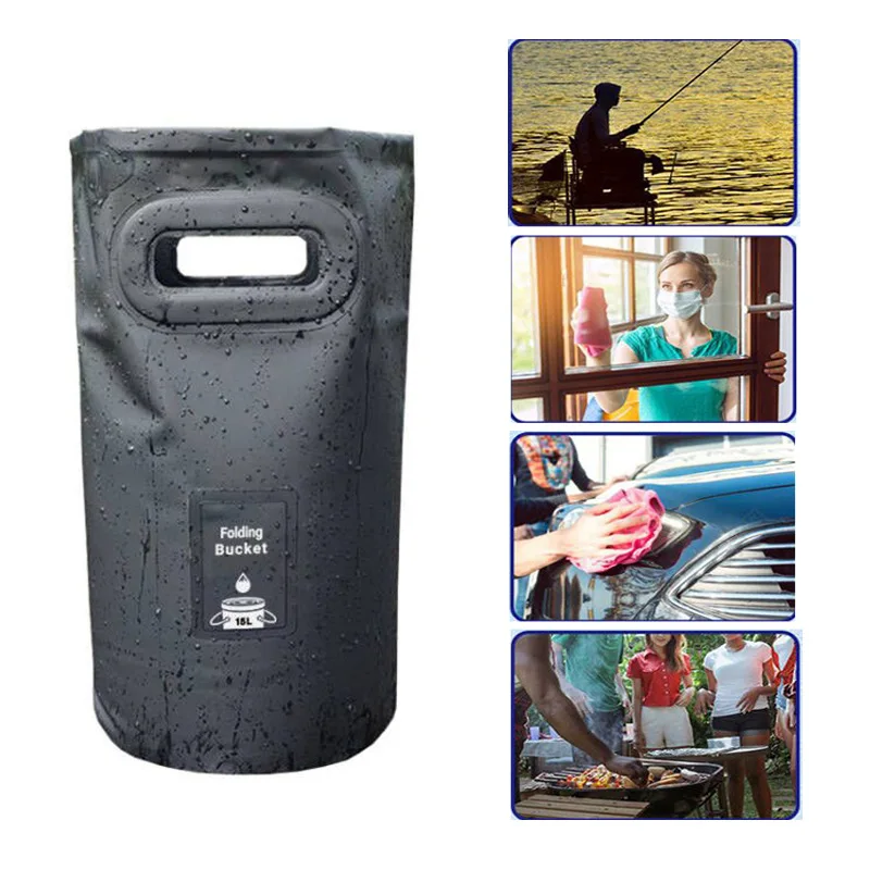 

Складное ведро для путешествий на открытом воздухе, 12 л/л, портативное ведро для кемпинга, пикника, рыбалки, ведро для студенческого общежит...