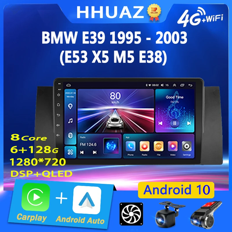 

Cooling Fan 4G 2 Din Android Auto Radio Multimedia Video Player for BMW 5 E39 1995 - 2003 E53 X5 M5 Navigation GPS Carplay