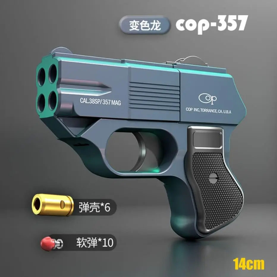 

Cop 357 Mini Pistol Alloy Shell Throwing Revolver Automatic Brust Soft Dart Bullet Launcher Toys Gun For Adults Boys Gift
