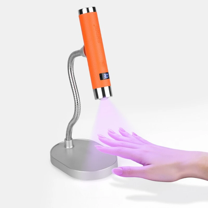 Фото Новая мини-лампа для сушки ногтей UV/LED с датчиком AI, перезаряжаемая, беспроводная, настольная и портативная, для маникюра, салонный инструмент №2