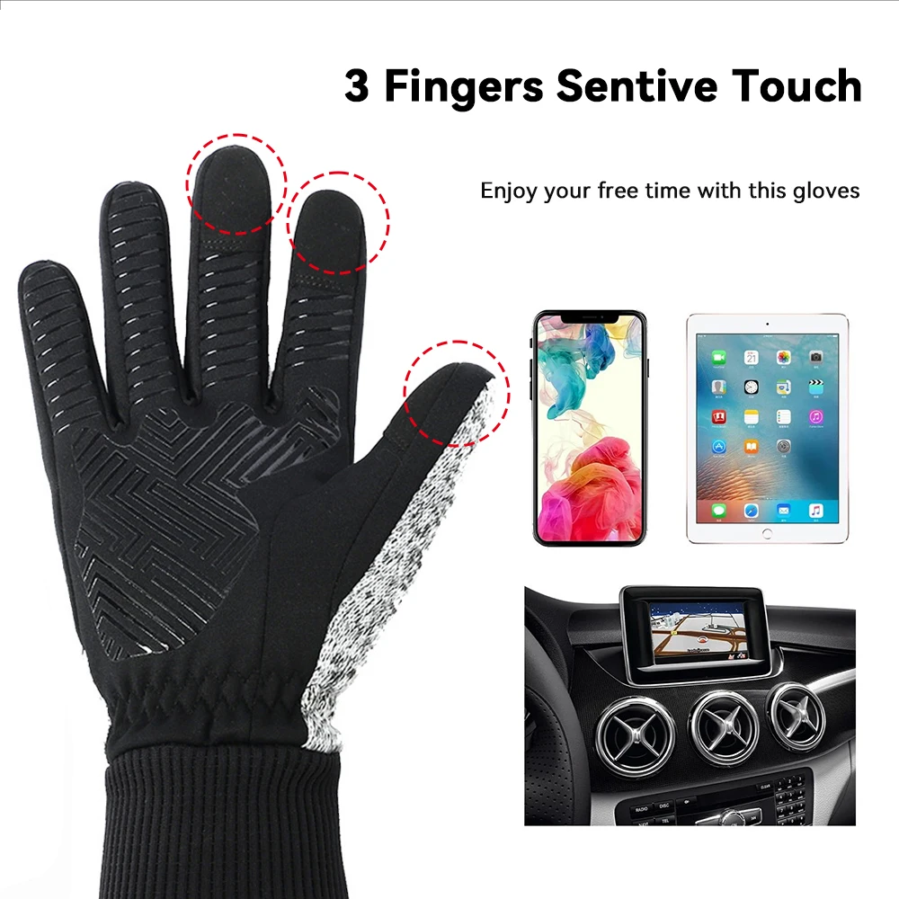 Queshark-20 мужские зимние теплые терморучатки Handschuhe с сенсорным экраном
