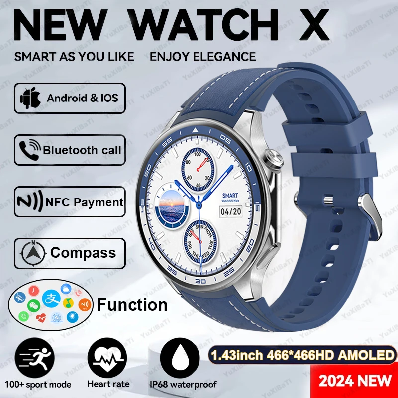 Умные часы для HUAWEI IOS Watch X С Компасом NFC