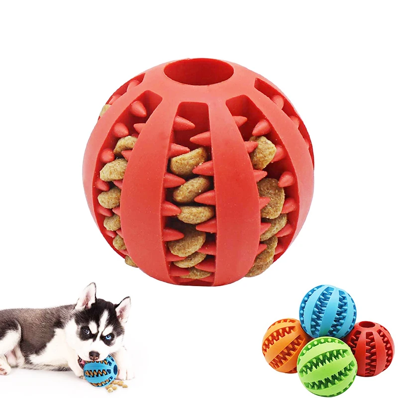 

Dog Ball Toys for Small Dogs Interactive Elasticity Puppy Chew Toy Tooth Cleaning Rubber Food Ball Toy Pet Stuff Accessories