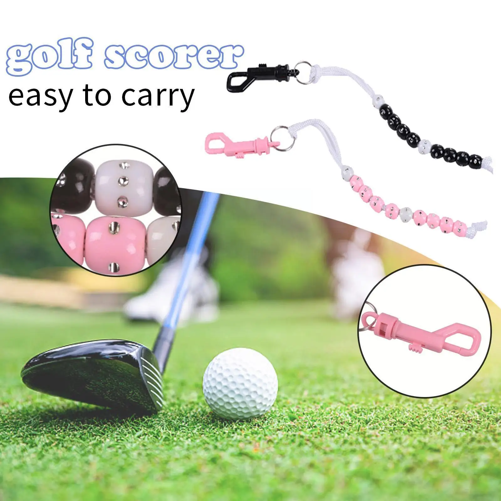 

2 шт., счетчик очков для гольфа, с бусинами