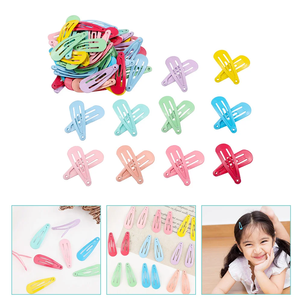 

50 Pcs Kids Barrettes Hair Clip Bangs Clips Baby Girls Hairpins Metal Snap Korean Version