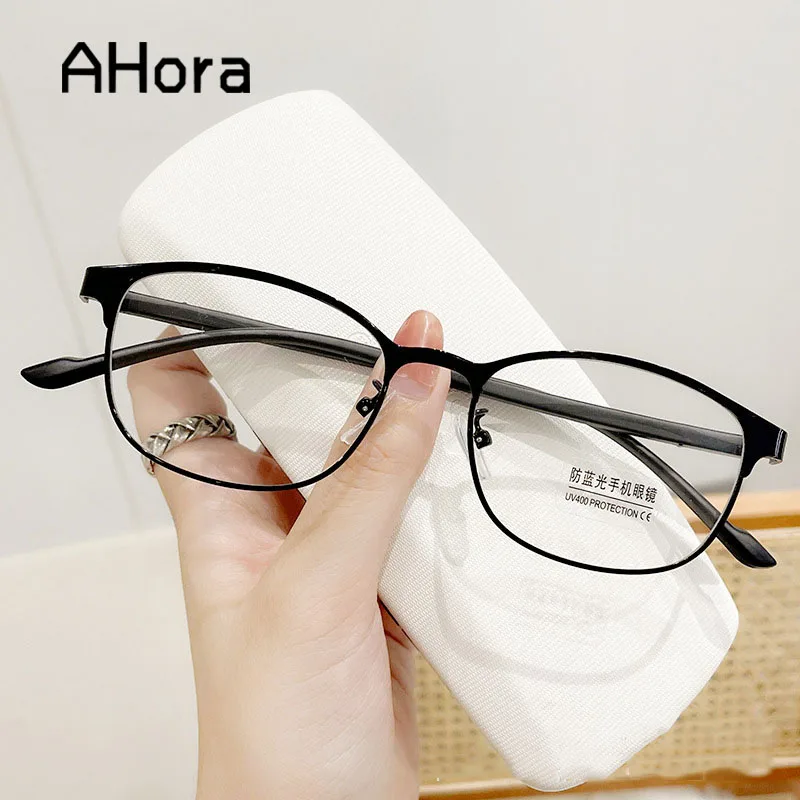 

Ahora New Computer Blocking Blue Light Reading Glasses Frame Women&Men Alloy Goggles Presbyopic Eyeglasses 0+0.5+1.0+1.5...+4.0